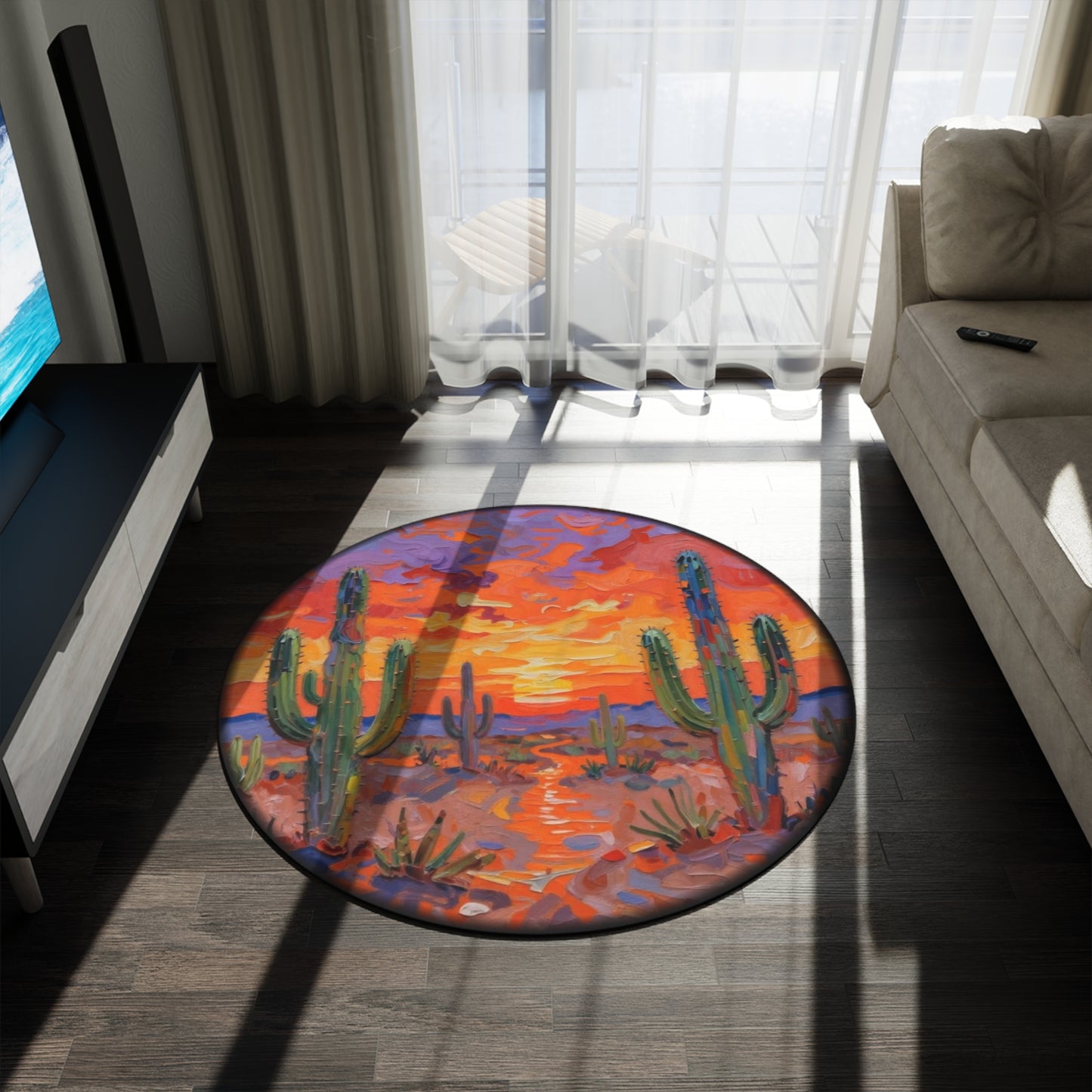 Round Rugs - Desert Cactus