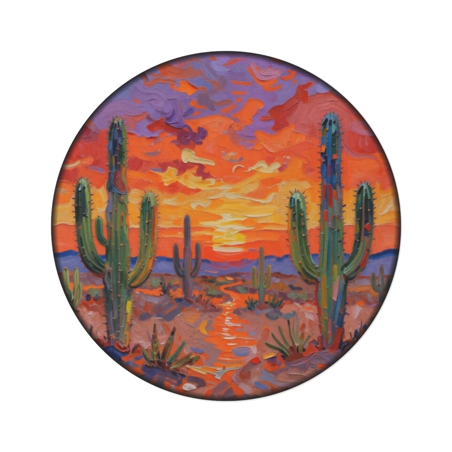 Round Rugs - Desert Cactus