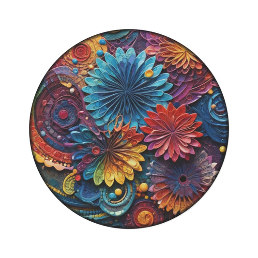 Round Rugs - Spazzy Flowers