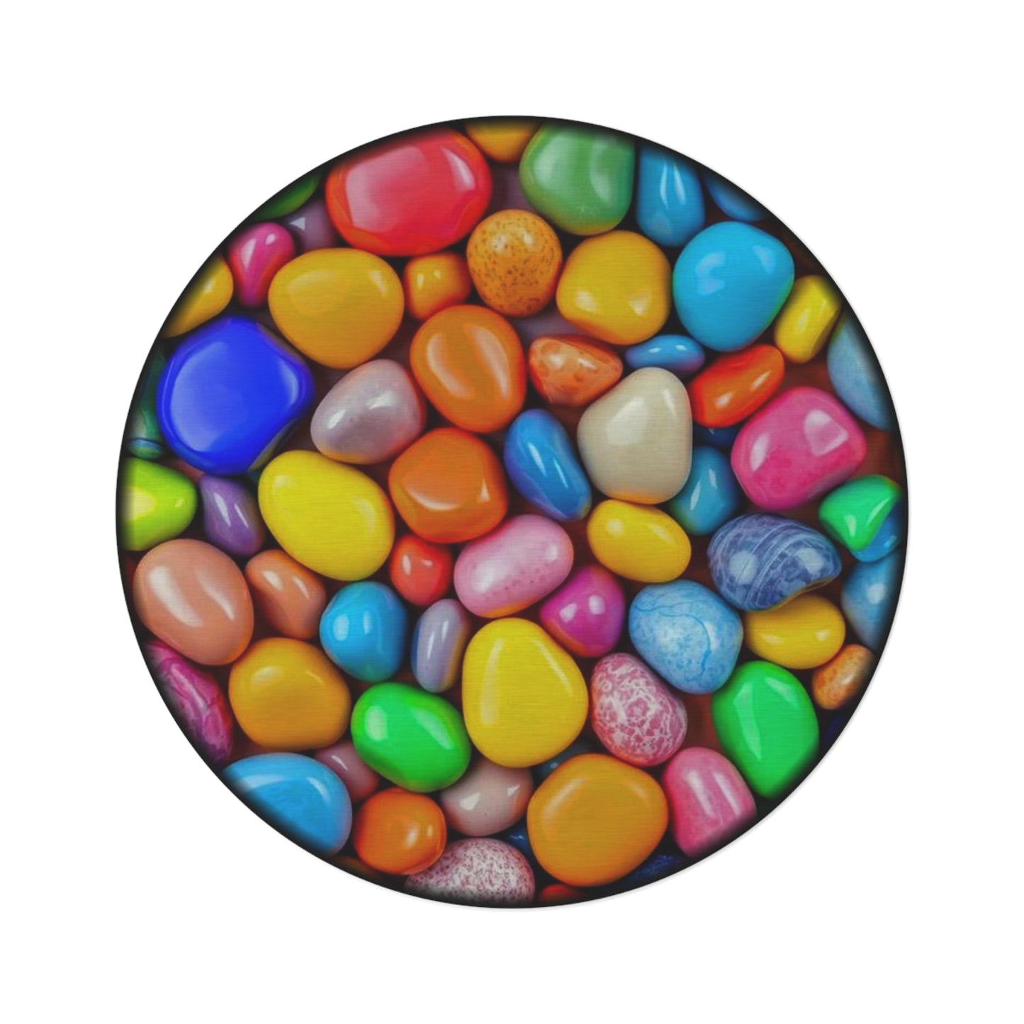 Round Rugs - Colored Pebbles