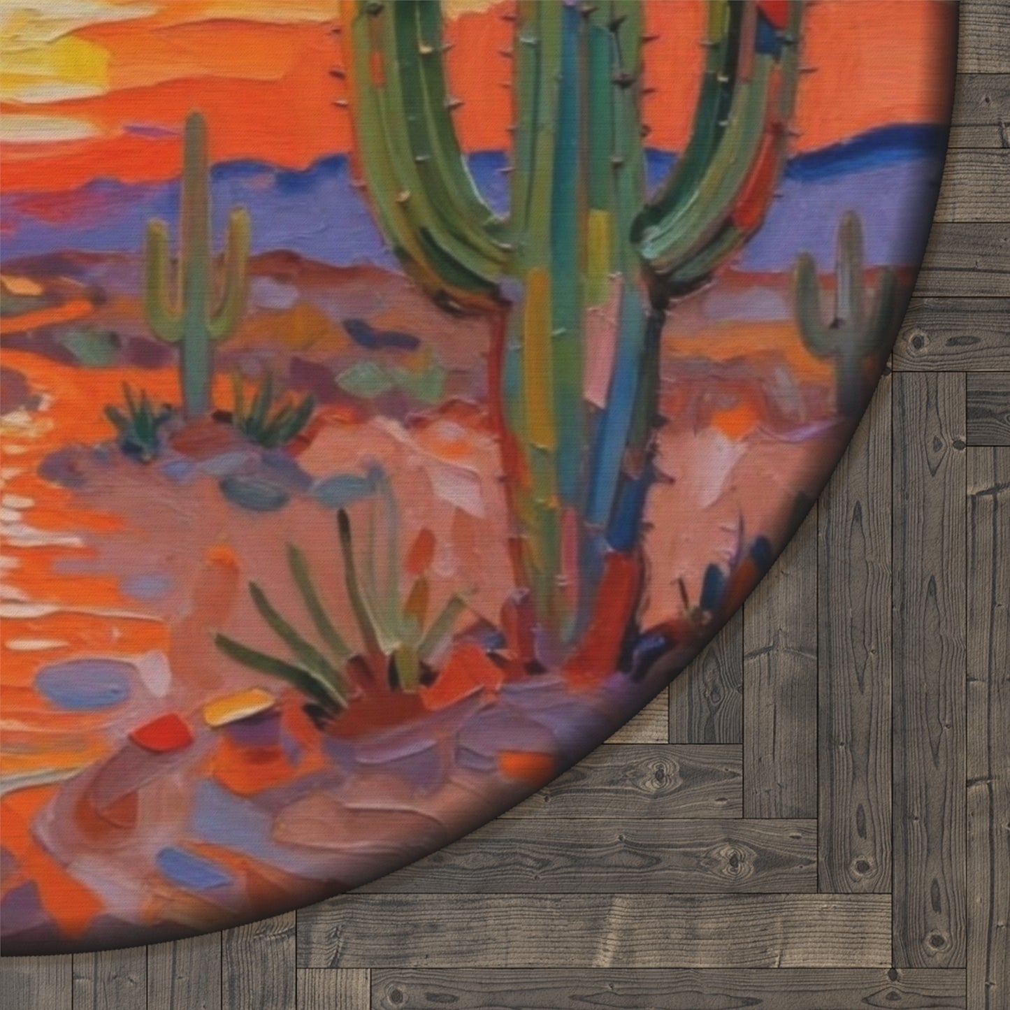 Round Rugs - Desert Cactus