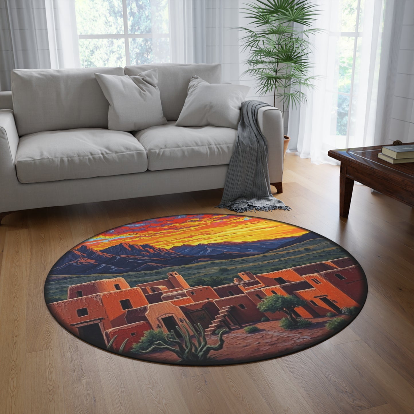 Round Rugs - Adobe Pueblo