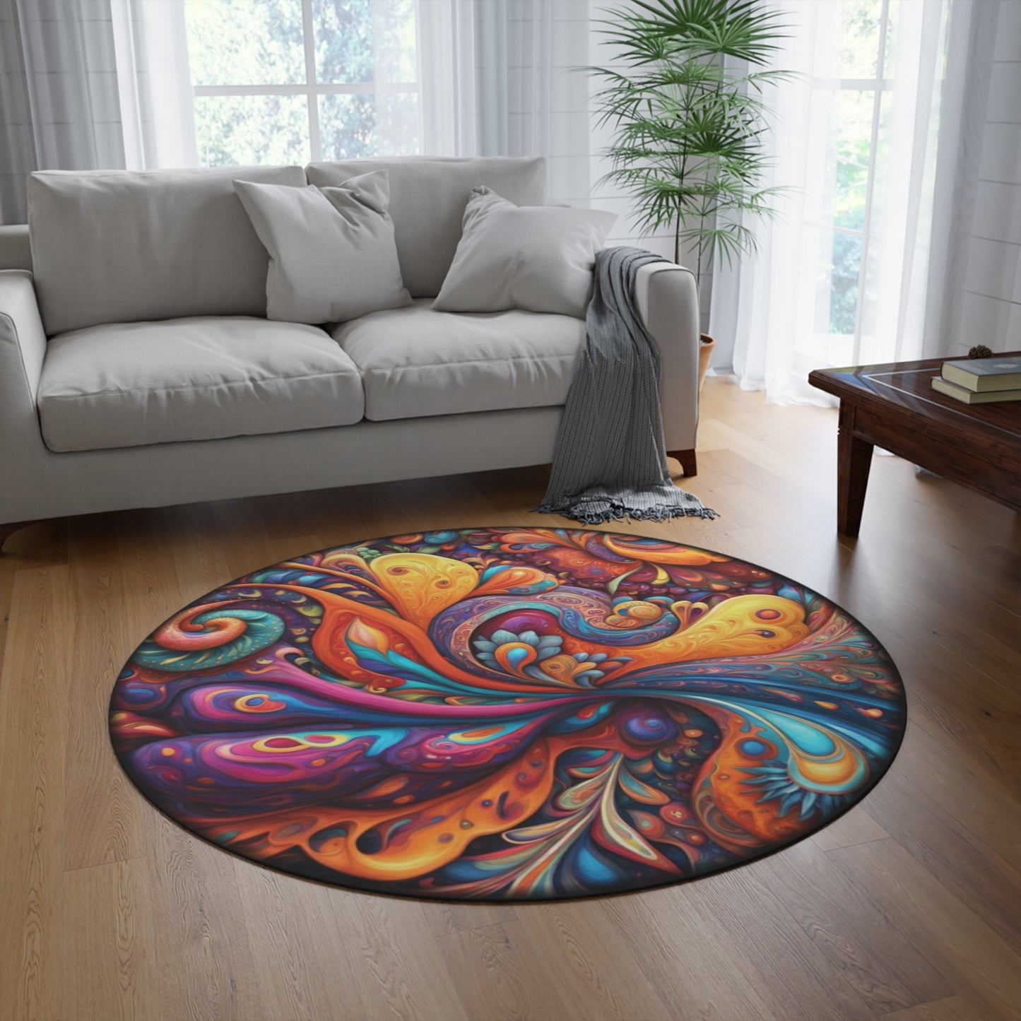 Round Rugs - Paisley Swirl