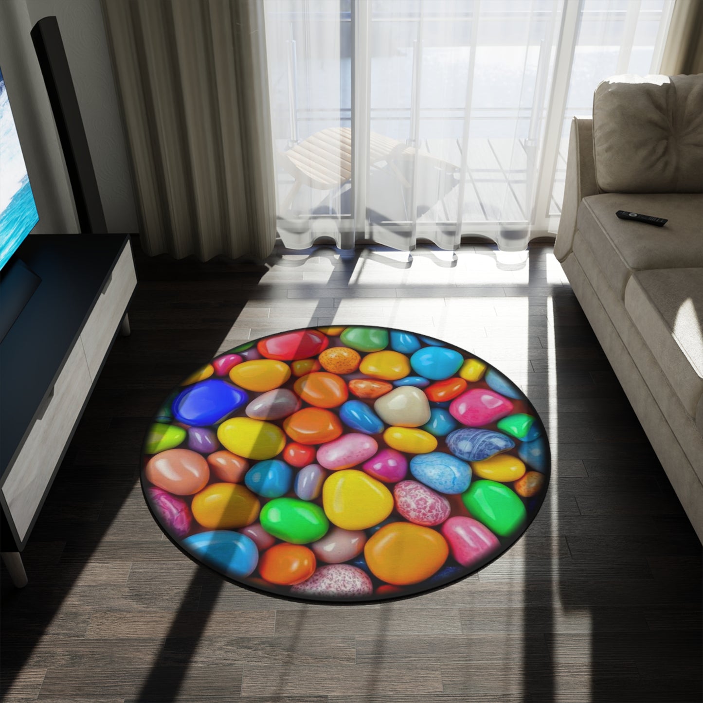 Round Rugs - Colored Pebbles