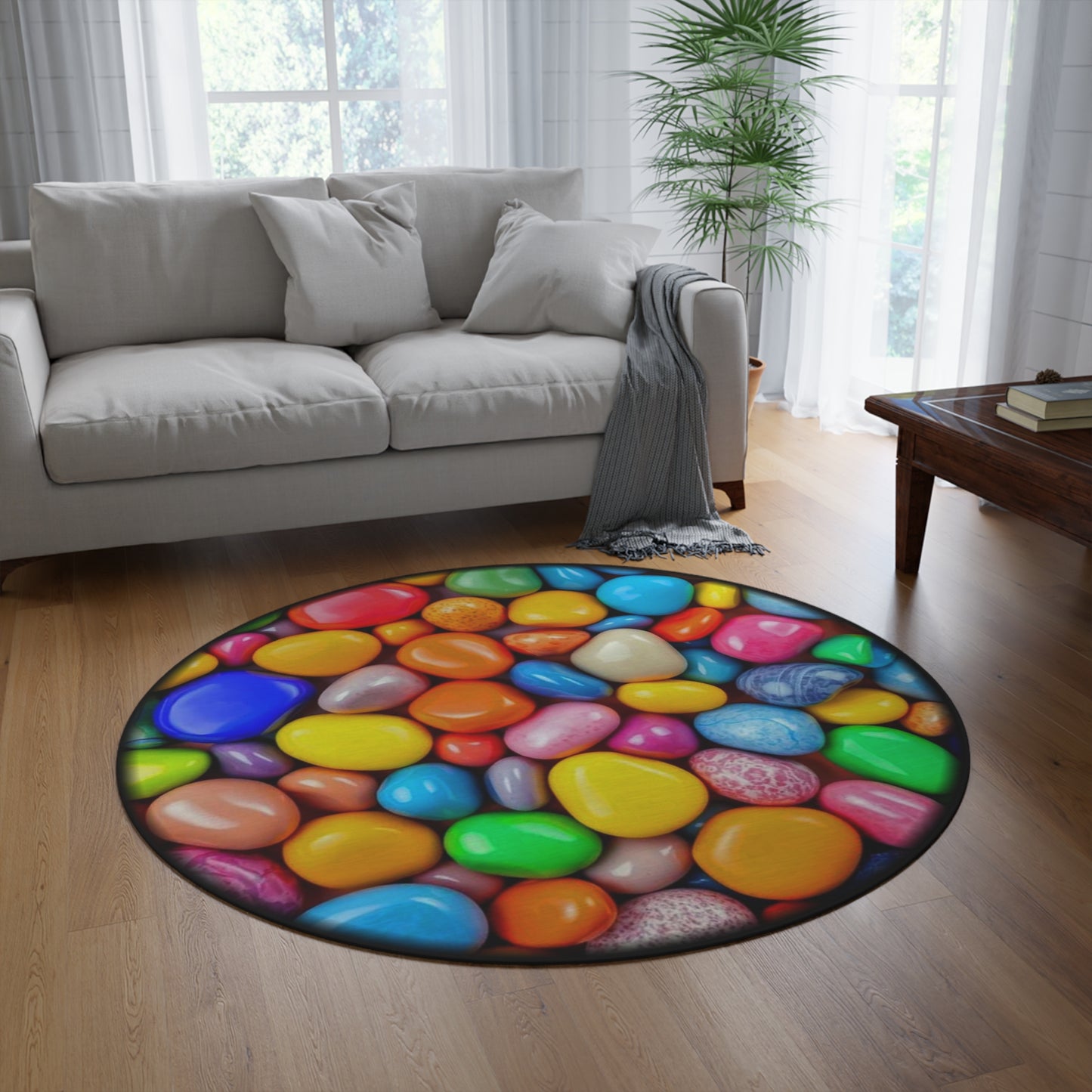 Round Rugs - Colored Pebbles