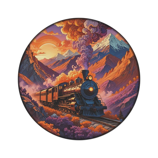 Round Rugs - Steam Locomotive