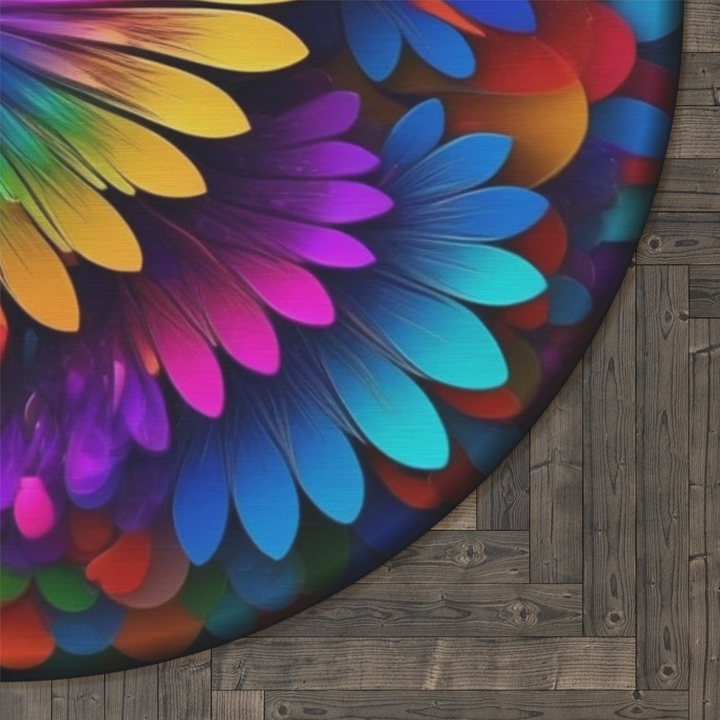 Round Rugs - Spazzy Flowers