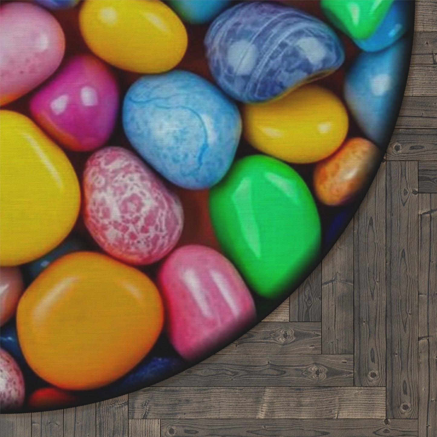 Round Rugs - Colored Pebbles